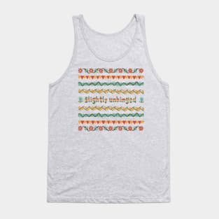 Slightly Unhinged Cross Stitch Tank Top